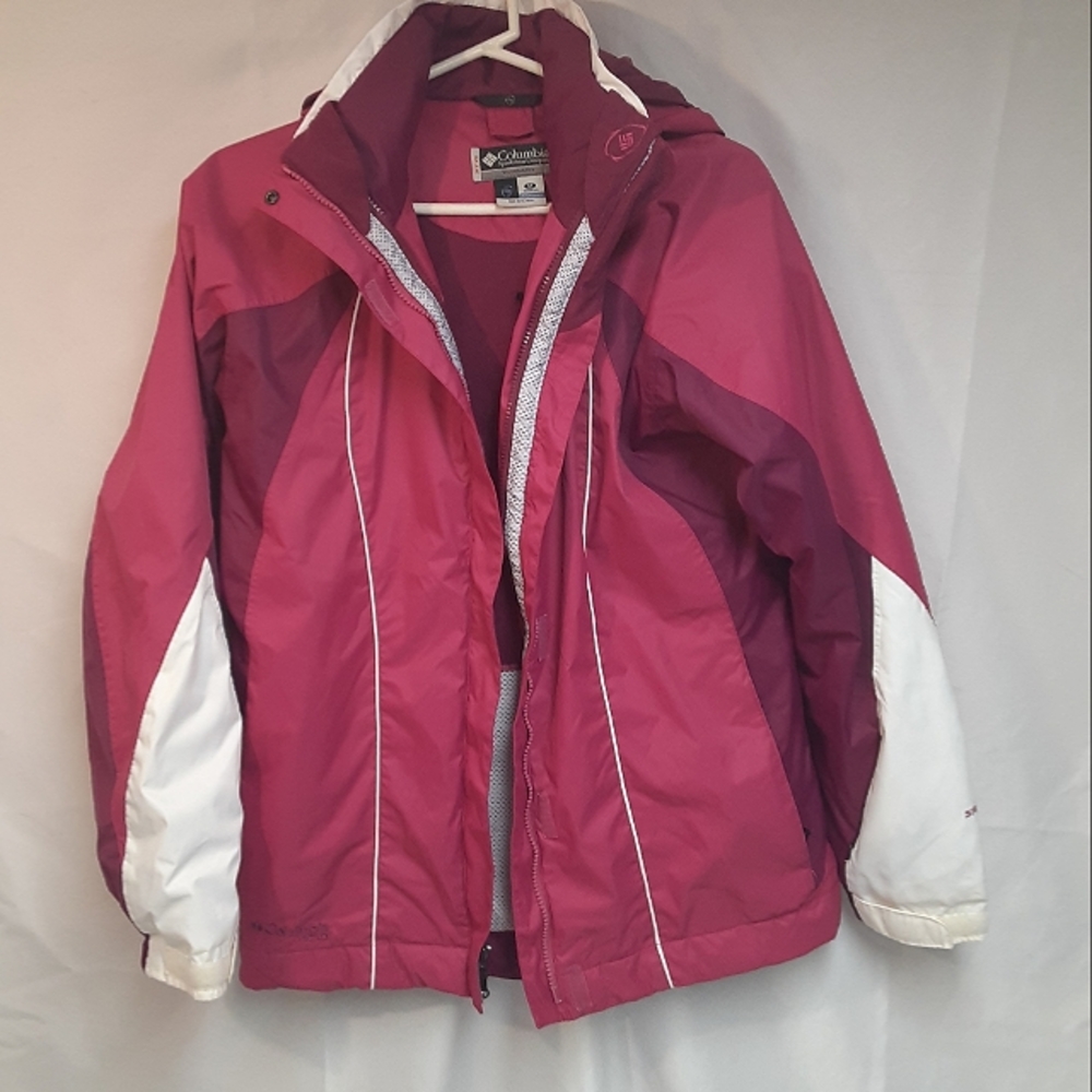 COLUMBIA XCO STORM DRY SKI PARKA/SYSTEM in Fuschia/Wine/White Womens Size Medium